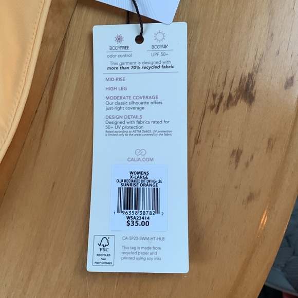 Calia by Carrie Underwood size XL NWT wide banded swim bottom high leg NWT - Picture 5 of 7